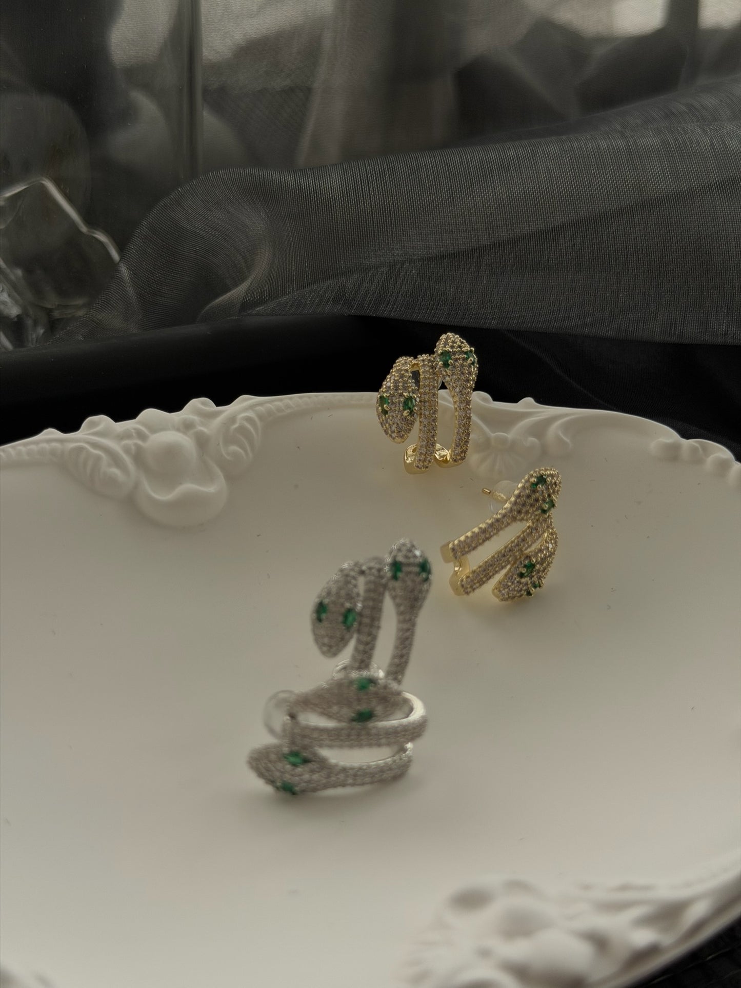 The "Midnight Serpentine" Statement Earrings