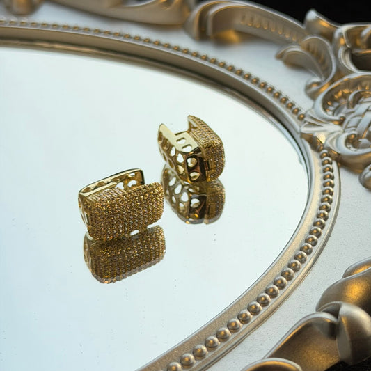 The "Golden Hour" Pavé Huggies