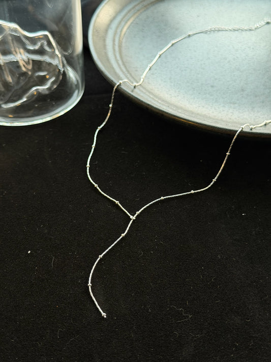 The "NGV Gallery" Minimalist Sterling Silver Lariat Necklace