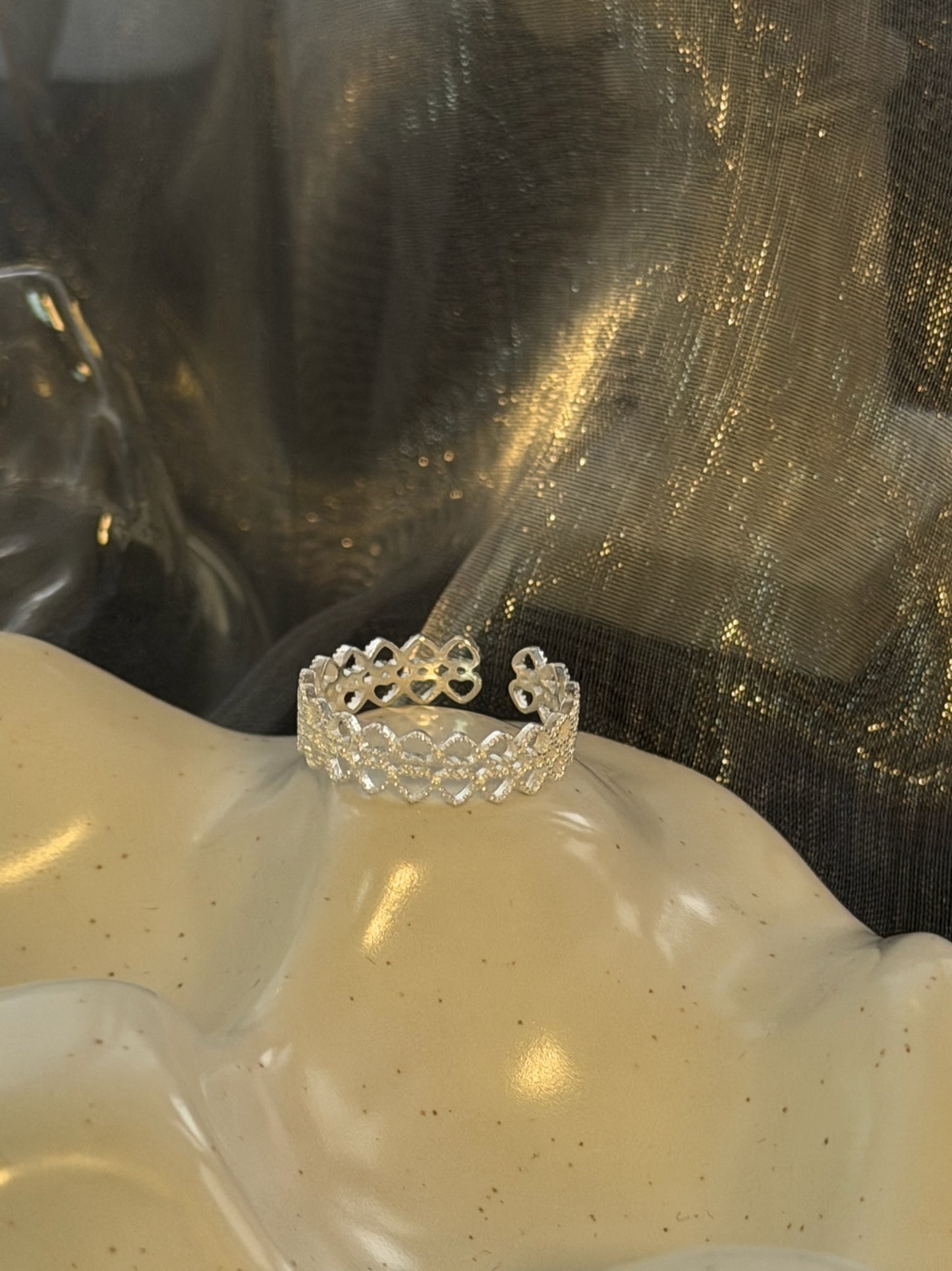 The "Victoria" Filigree Silver Adjustable Ring