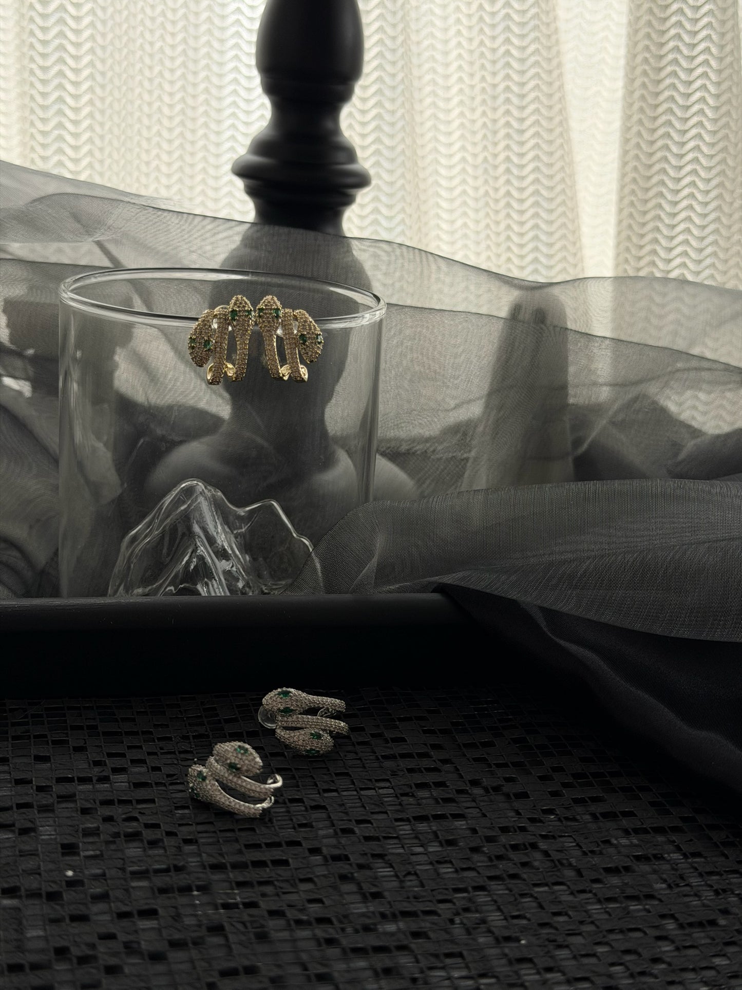 The "Midnight Serpentine" Statement Earrings