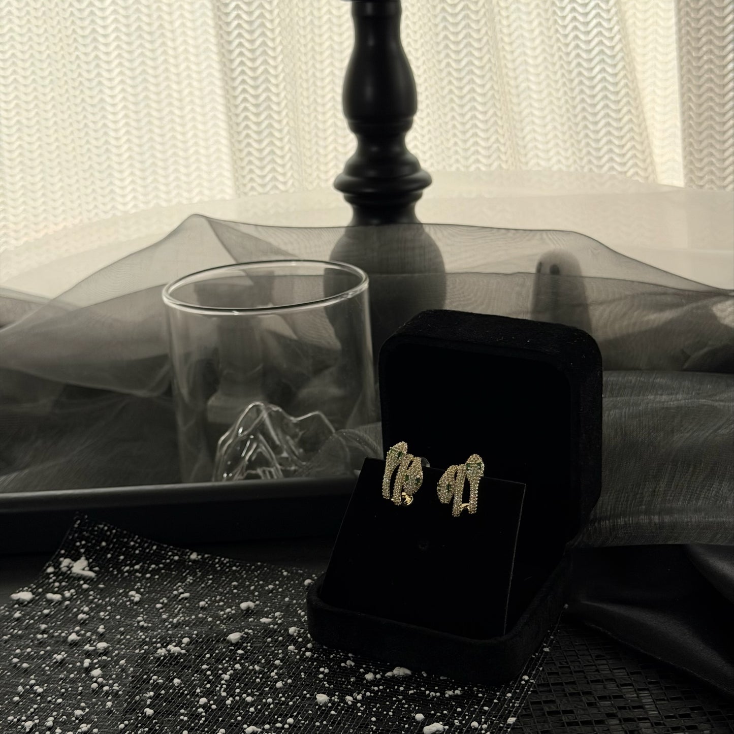 The "Midnight Serpentine" Statement Earrings