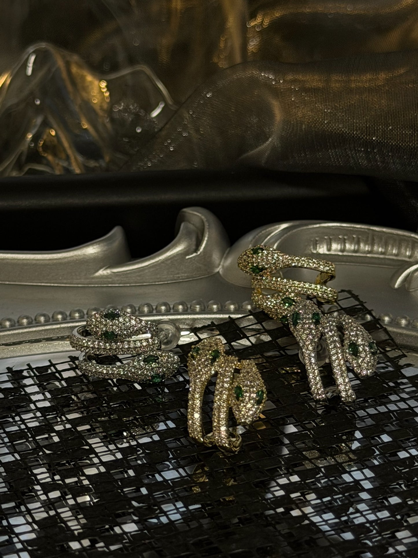 The "Midnight Serpentine" Statement Earrings