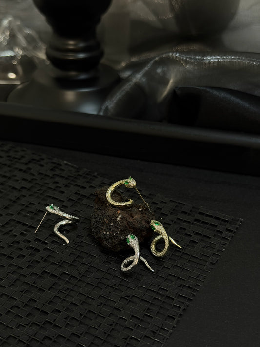 The "South Bank" Coiled Serpent Earrings