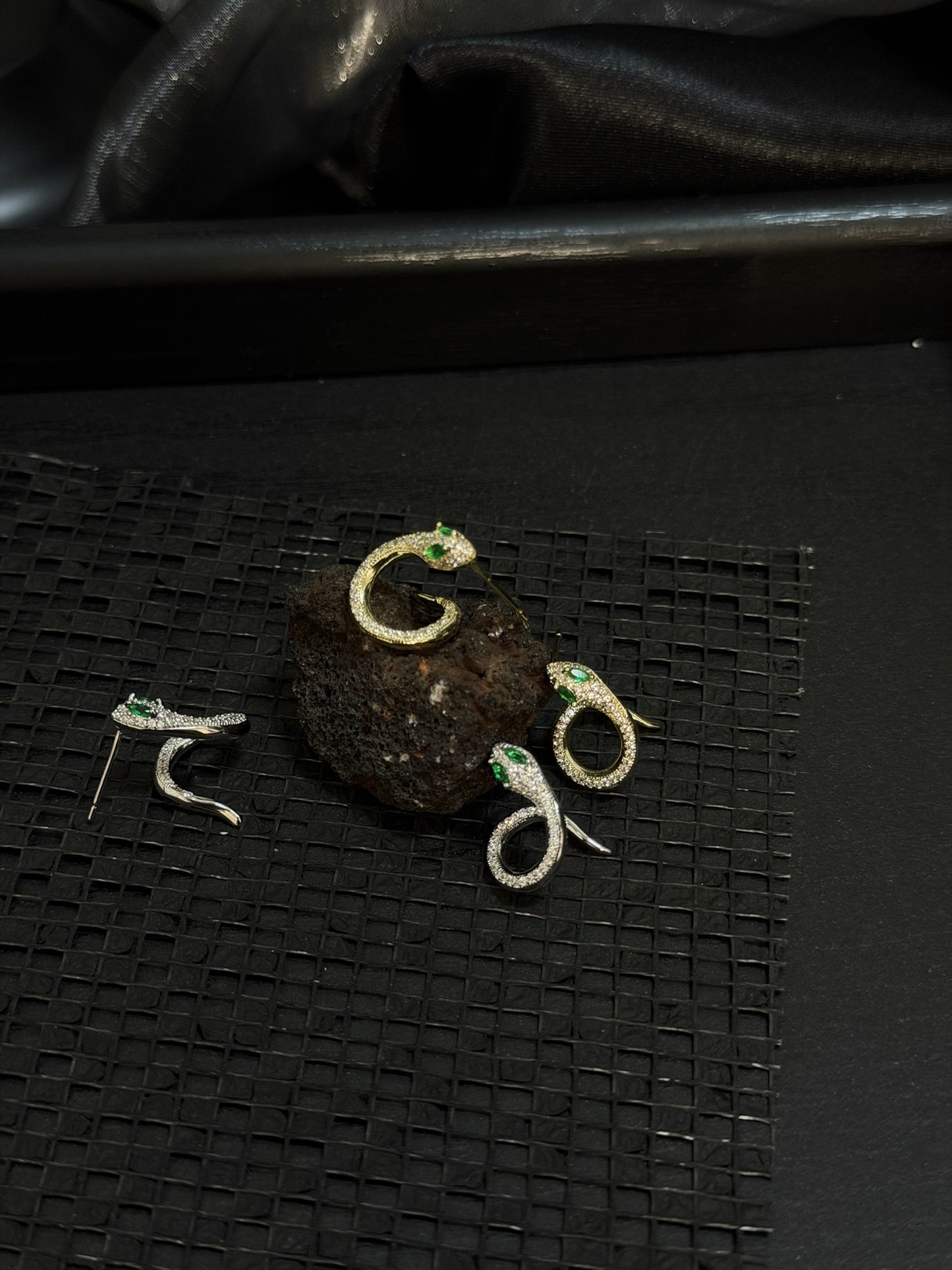 The "South Bank" Coiled Serpent Earrings