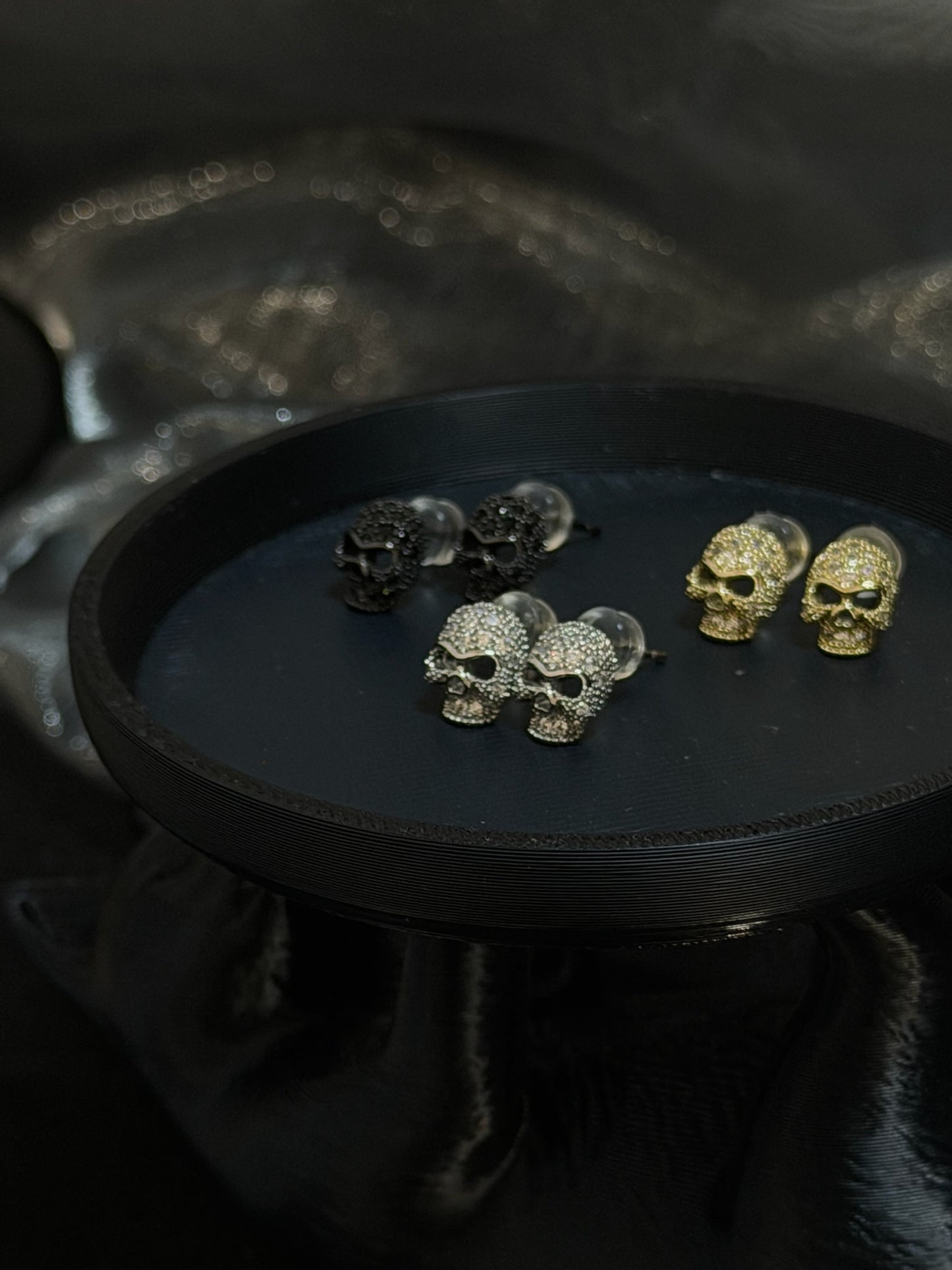 The "Newtown" Pavé Skull Stud Earrings
