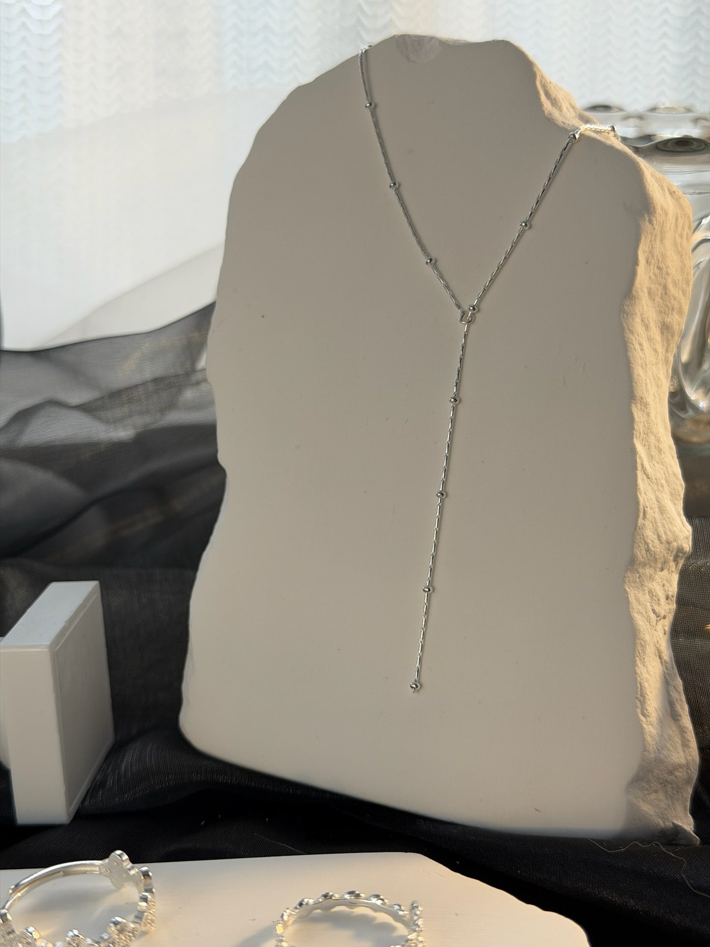 The "NGV Gallery" Minimalist Sterling Silver Lariat Necklace